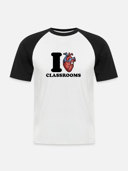 I love classrooms - Men's Baseball T-Shirt - white/black