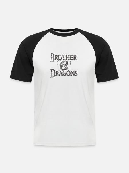 BOD dark grey 23 - Men's Baseball T-Shirt - white/black