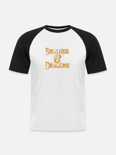 BOD orange 23 - Men's Baseball T-Shirt - white/black