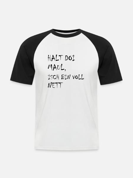 Mannheim Monnem Mannheimat - Männer Baseball-T-Shirt - Weiß/Schwarz