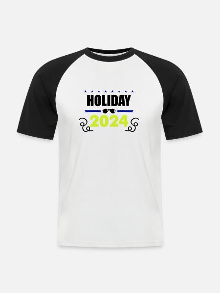 holiday 2024 - Männer Baseball-T-Shirt - Weiß/Schwarz