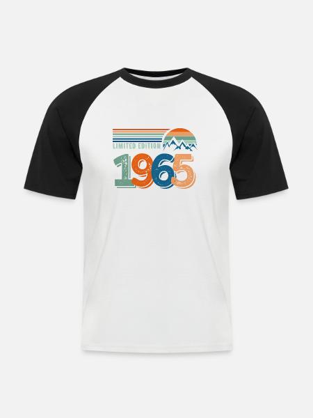 Limitierte Auflage 1965 - Männer Baseball-T-Shirt - Weiß/Schwarz