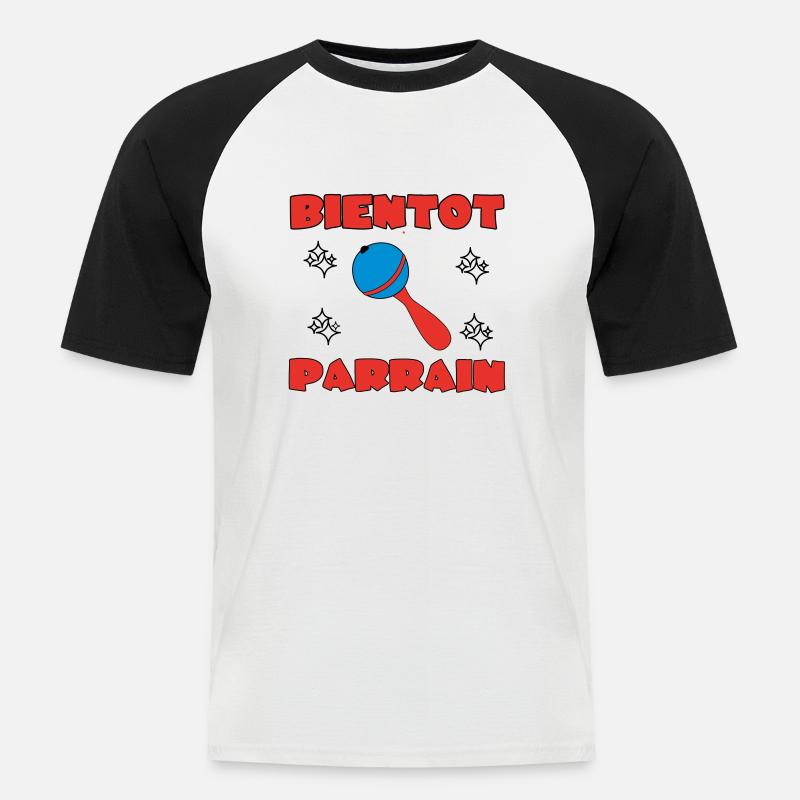 BALD PATE SEIN - Männer Baseball-T-Shirt - Weiß/Schwarz