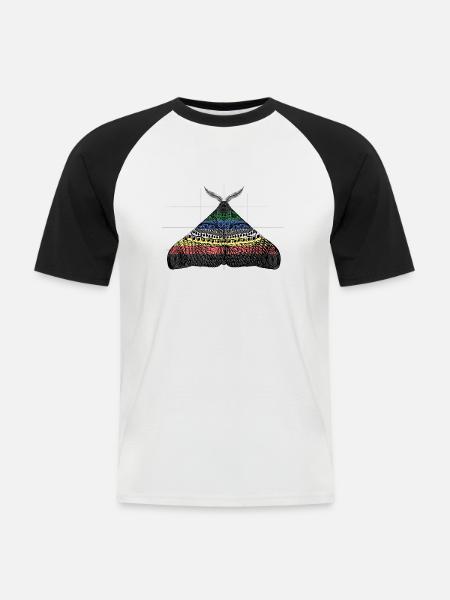 Disability pride moth motif A - Men's Baseball T-Shirt - white/black