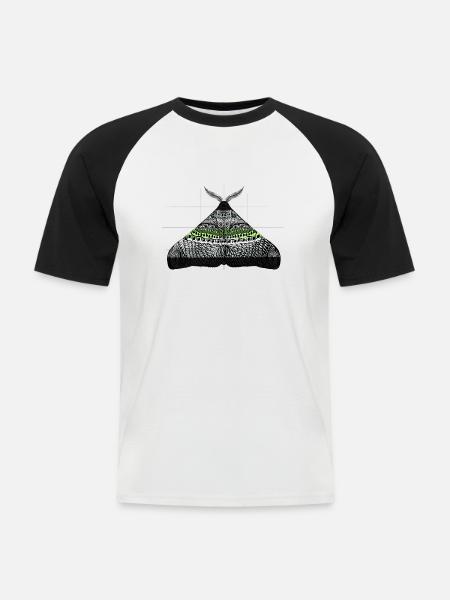 Agender pride moth motif A - Men's Baseball T-Shirt - white/black