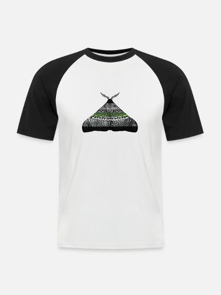 Agender pride moth - Men's Baseball T-Shirt - white/black