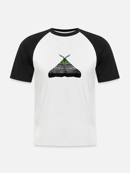 Aromantic pride moth - Men's Baseball T-Shirt - white/black