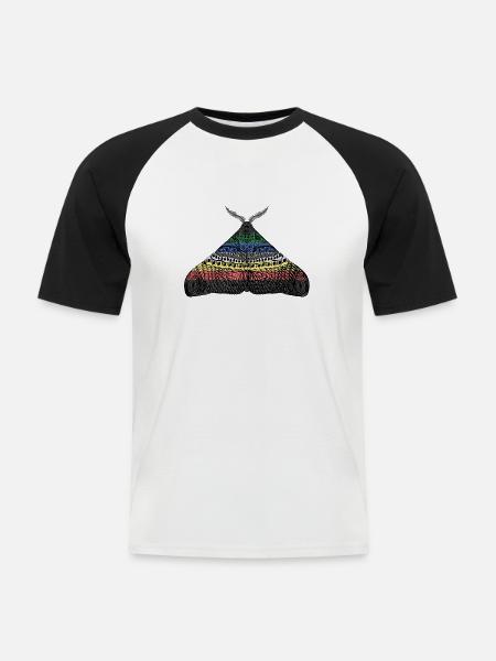 Disability pride moth - Men's Baseball T-Shirt - white/black