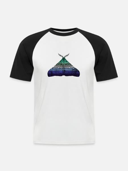 Gay pride moth - Men's Baseball T-Shirt - white/black
