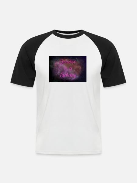 GenderGalaxy - Männer Baseball-T-Shirt - Weiß/Schwarz
