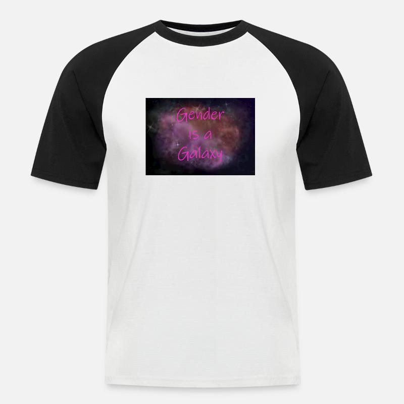GenderGalaxy - Männer Baseball-T-Shirt - Weiß/Schwarz