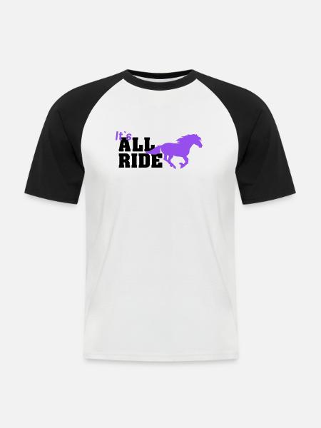 all ride - Männer Baseball-T-Shirt - Weiß/Schwarz