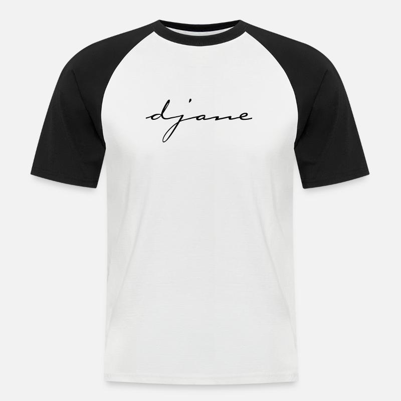 DJANE script - Männer Baseball-T-Shirt - Weiß/Schwarz