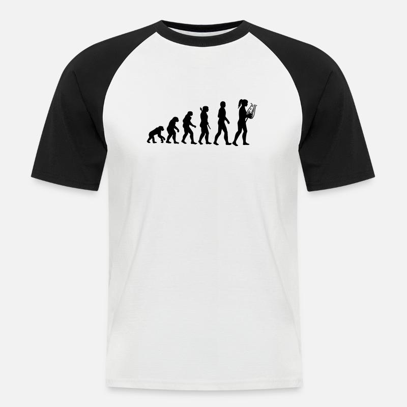 Lyravolution - Männer Baseball-T-Shirt - Weiß/Schwarz