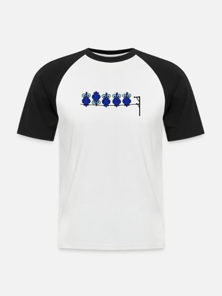 Vogel Kopf - Männer Baseball-T-Shirt - Weiß/Schwarz