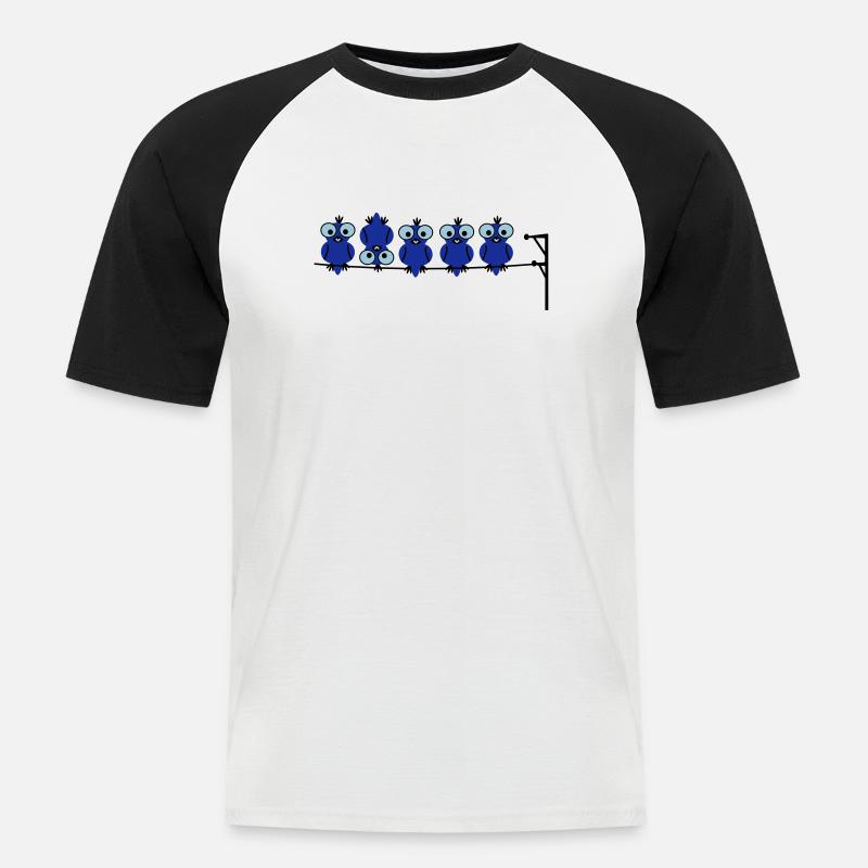Vogel Kopf - Männer Baseball-T-Shirt - Weiß/Schwarz