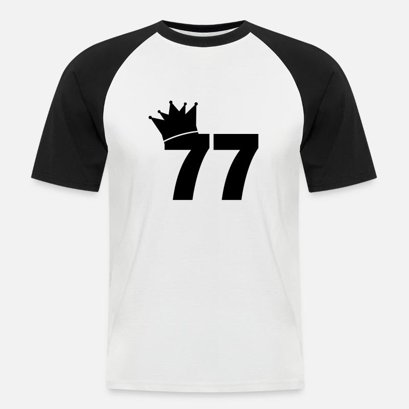 77_krone_f1 - Männer Baseball-T-Shirt - Weiß/Schwarz