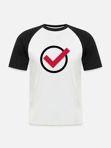 haken__f2 - Männer Baseball-T-Shirt - Weiß/Schwarz