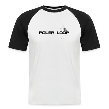Chemise Power Loop - T-shirt baseball manches courtes Homme - blanc/noir - Devant - Nik (191cm)