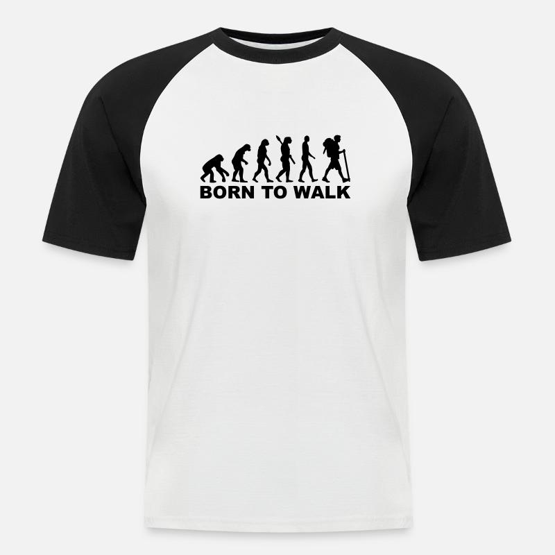 Evolution Hiking - Men's Baseball T-Shirt - white/black