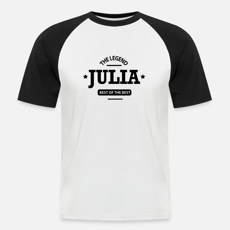 julia - Männer Baseball-T-Shirt - Weiß/Schwarz