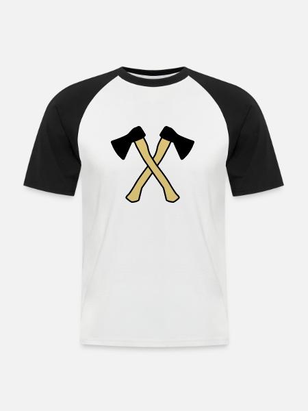 aexte icon - Männer Baseball-T-Shirt - Weiß/Schwarz