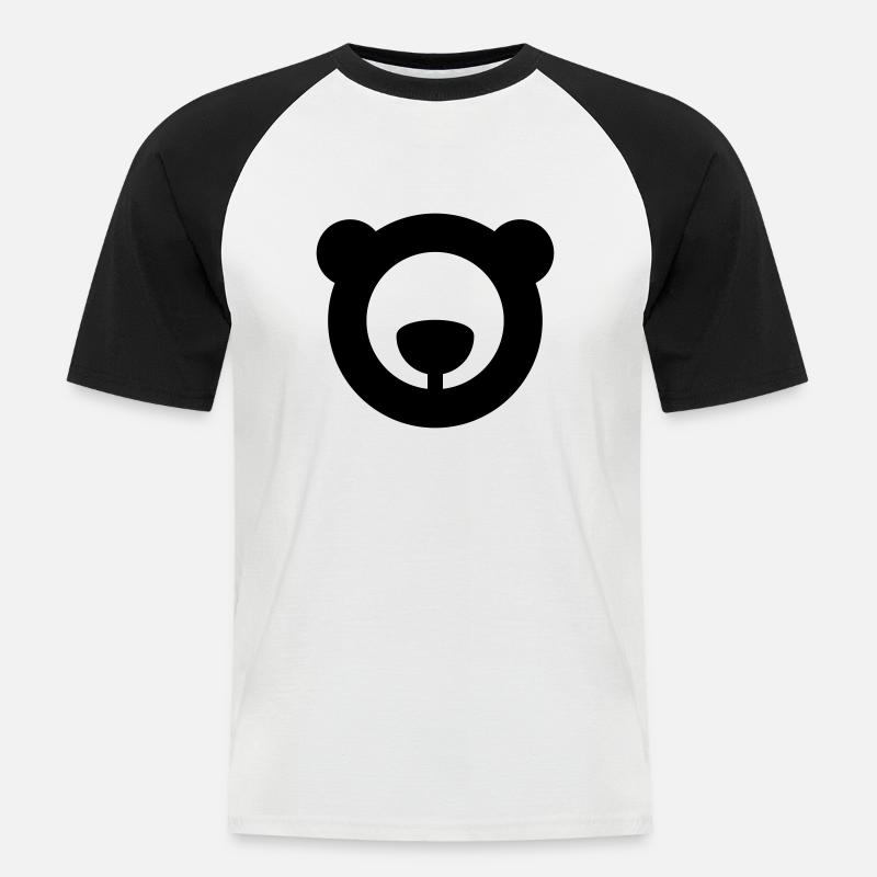 bear logo - Männer Baseball-T-Shirt - Weiß/Schwarz