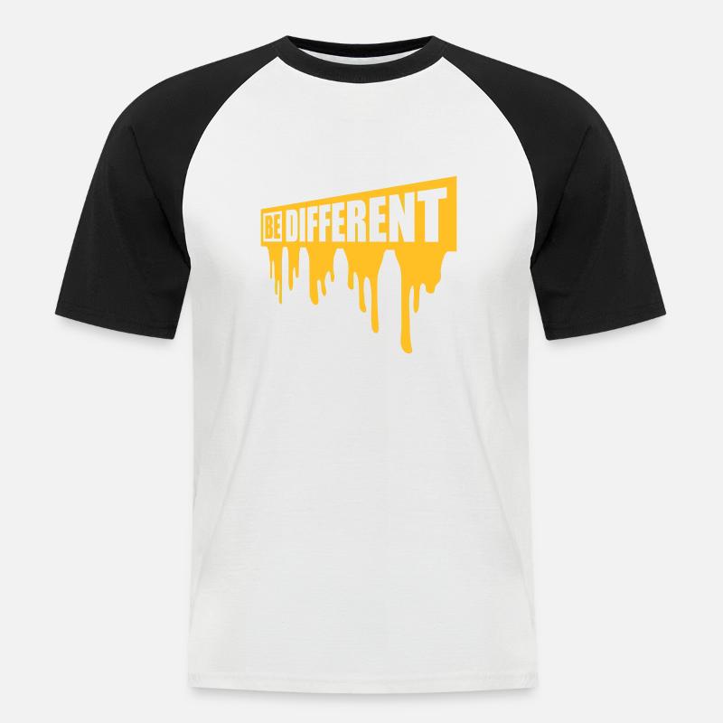 Be different Logo Design - Männer Baseball-T-Shirt - Weiß/Schwarz
