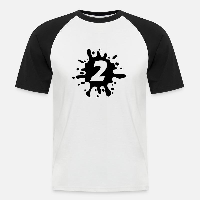 2 - Männer Baseball-T-Shirt - Weiß/Schwarz