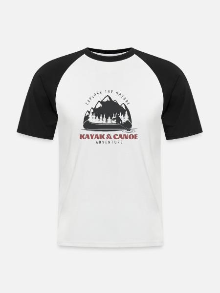 Wassersport - Männer Baseball-T-Shirt - Weiß/Schwarz