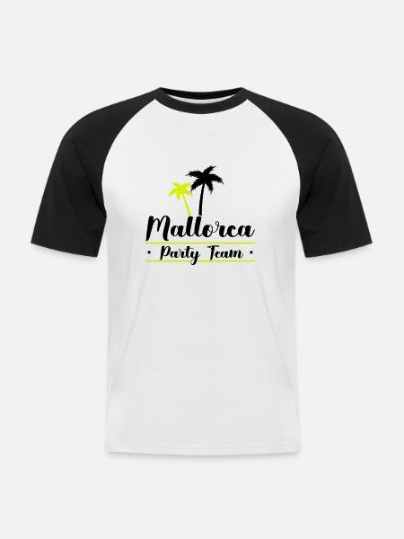 Mallorca Party Team - Men's Baseball T-Shirt - white/black