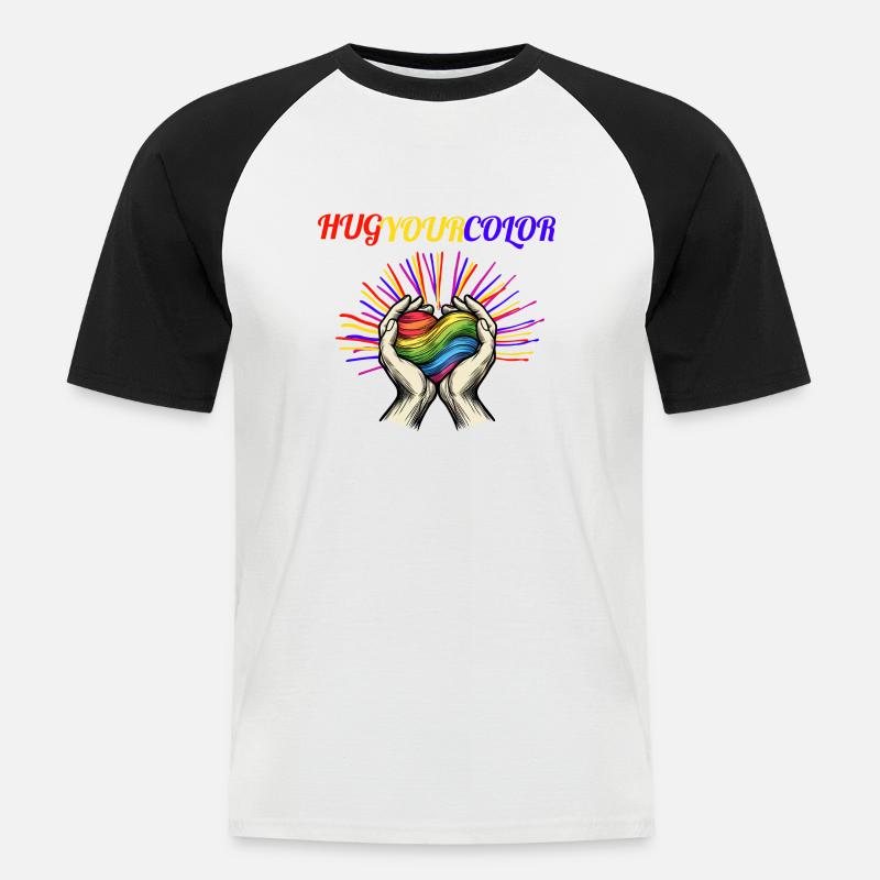 Pride 2024 - Männer Baseball-T-Shirt - Weiß/Schwarz