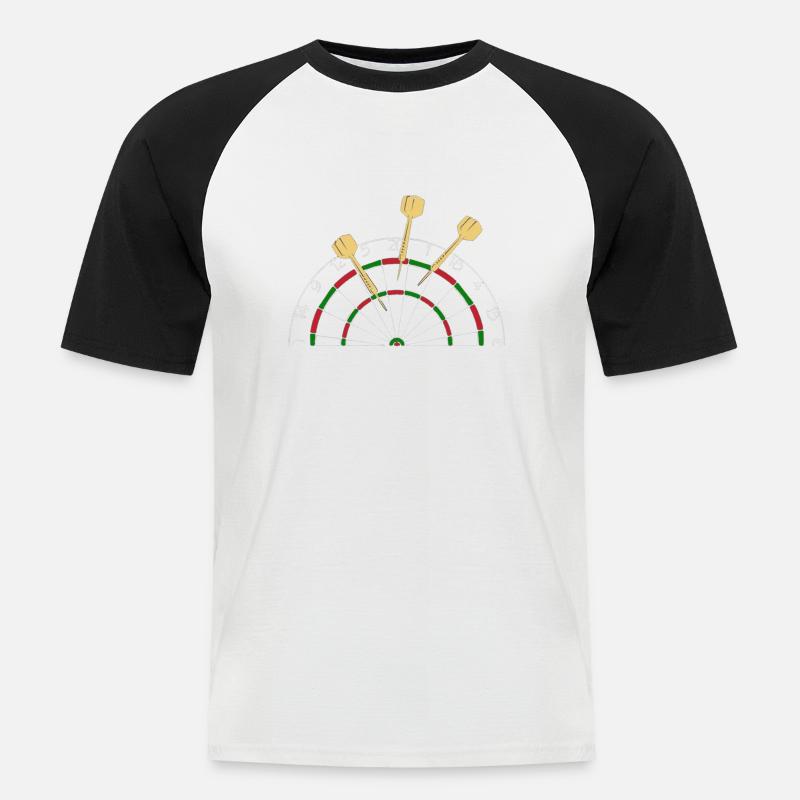 Dart - Männer Baseball-T-Shirt - Weiß/Schwarz