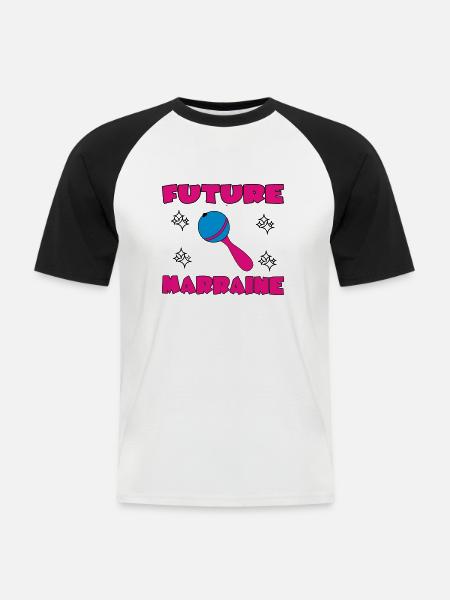 FUTURE MARRAINE - T-shirt baseball manches courtes Homme - blanc/noir