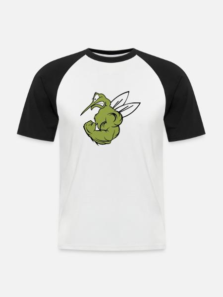 Strong Mosquito 02 - Men's Baseball T-Shirt - white/black