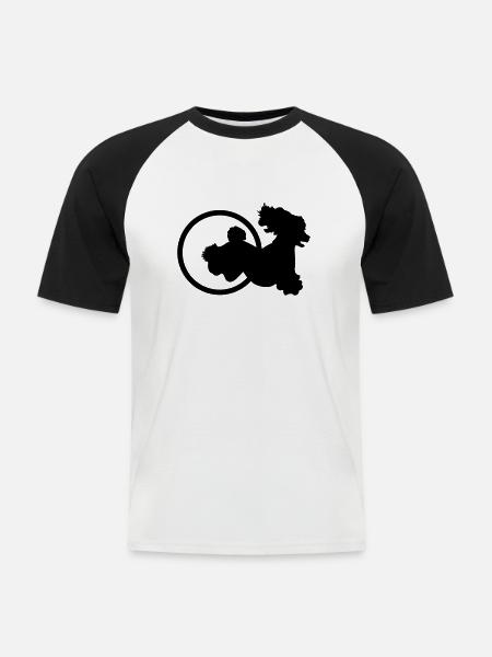 Agility Reifen Pudel - Männer Baseball-T-Shirt - Weiß/Schwarz