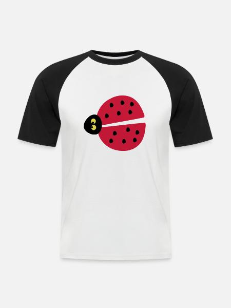 ladybug insects - Men's Baseball T-Shirt - white/black