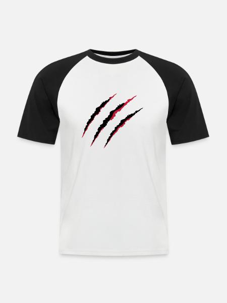krallen_02 - T-shirt baseball manches courtes Homme - blanc/noir