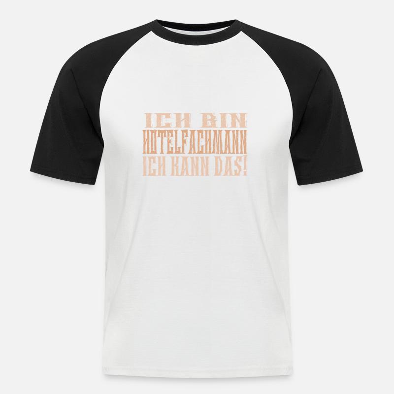 Ich bin Hotelfachmann - Männer Baseball-T-Shirt - Weiß/Schwarz