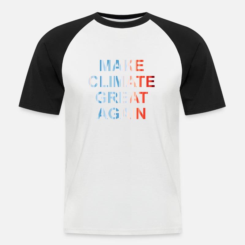 Make climate great again - Men's Baseball T-Shirt - white/black
