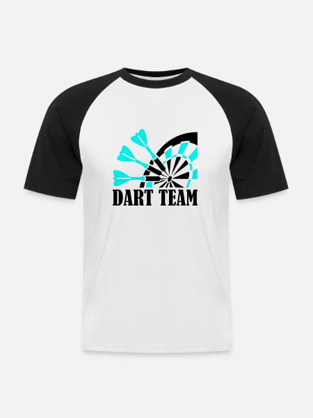 dart team - Männer Baseball-T-Shirt - Weiß/Schwarz