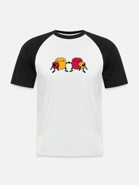 4 Monster Family - Men's Baseball T-Shirt - white/black