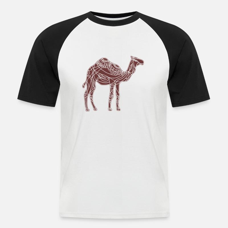 Kamel - Männer Baseball-T-Shirt - Weiß/Schwarz