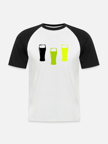 Bier Gläser - Männer Baseball-T-Shirt - Weiß/Schwarz