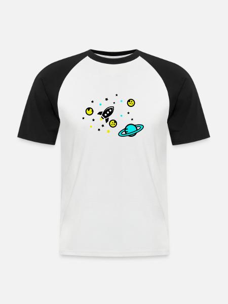 Universe - Men's Baseball T-Shirt - white/black