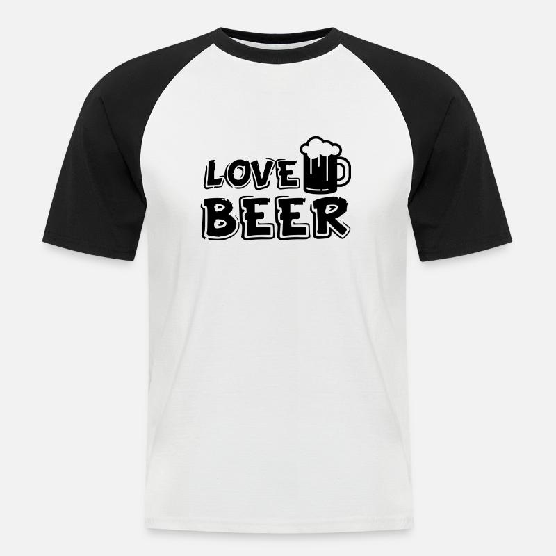 Lustiger Bier Spruch Geschenkidee Party - Männer Baseball-T-Shirt - Weiß/Schwarz