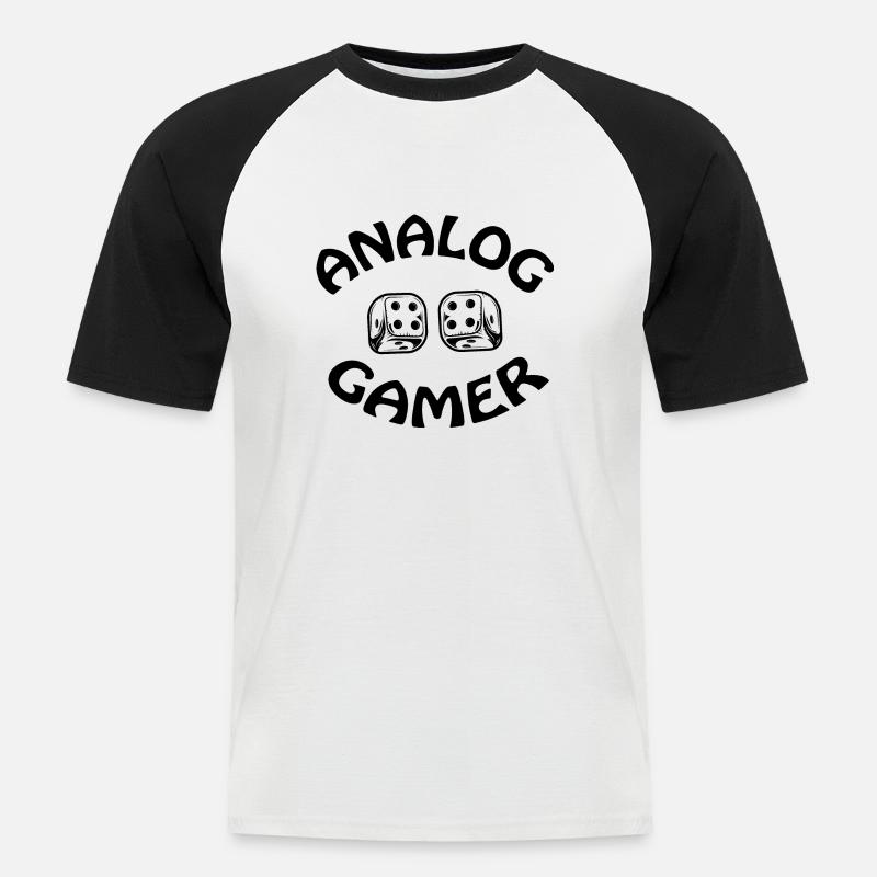 boardgame chess backgammon game night - Männer Baseball-T-Shirt - Weiß/Schwarz