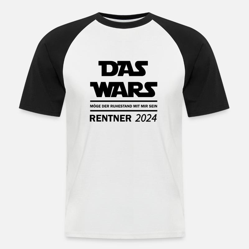 das wars rentner 2024 - Männer Baseball-T-Shirt - Weiß/Schwarz