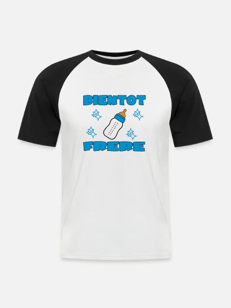 SOON BROTHER - Men's Baseball T-Shirt - white/black