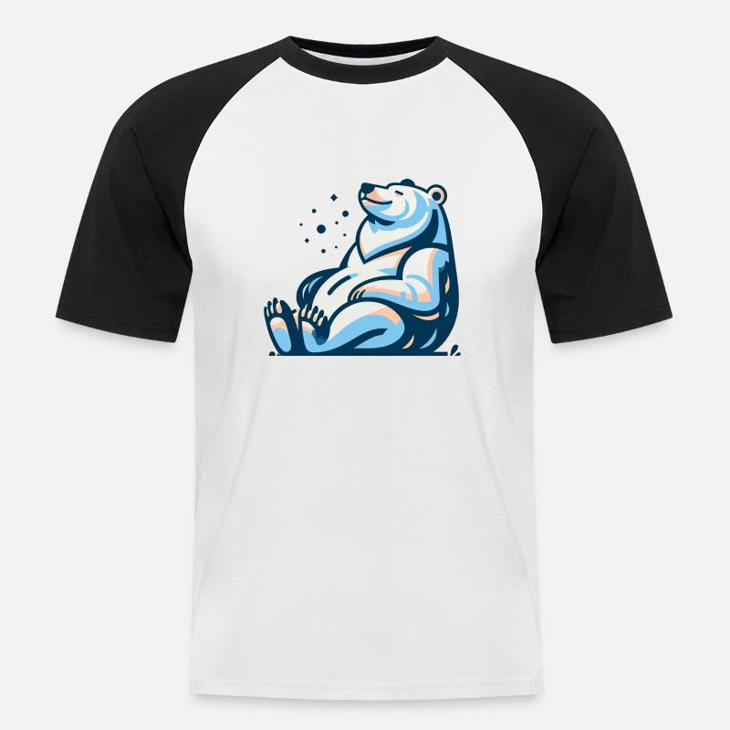 Cool Ice Bear - Männer Baseball-T-Shirt - Weiß/Schwarz